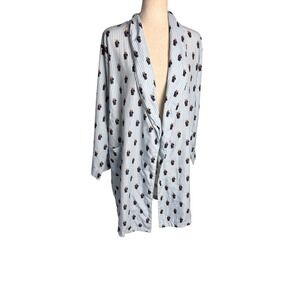 Polo Ralph Lauren Polo Bear Stripe Robe Blue White Print Women's L